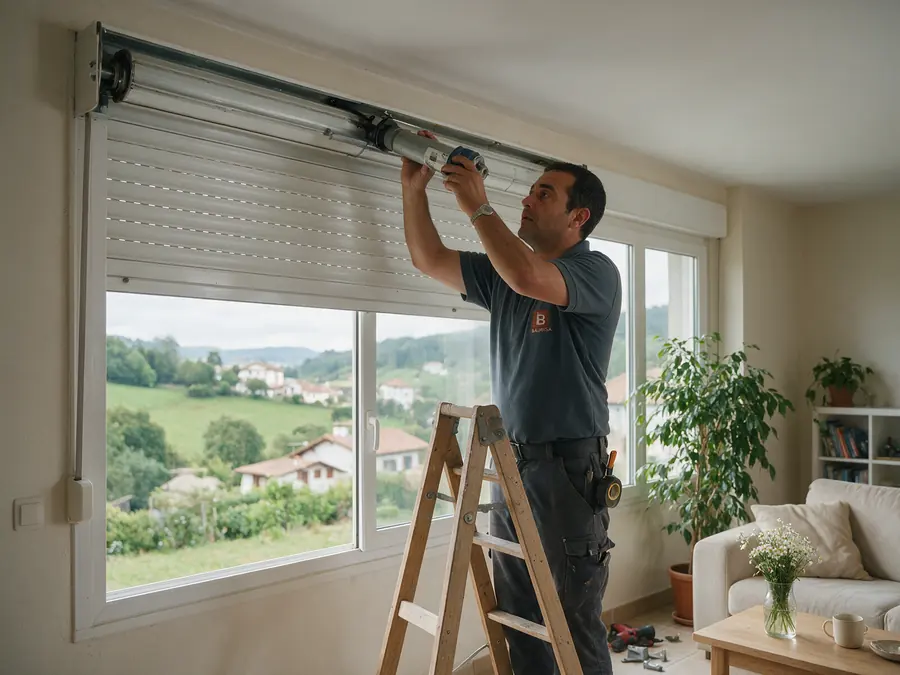 Instalación de un motor tubular en una persiana de salón